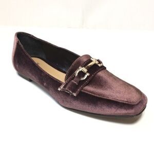 Gillio Collection Maroon Velvet and Gold Loafers 8